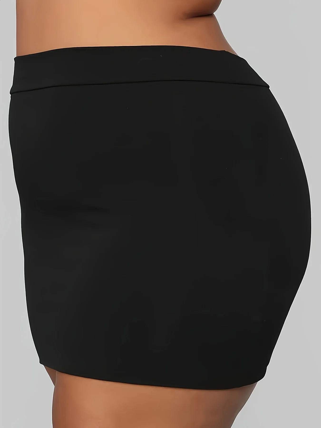 Plus Size Solid Bodycon Skirt Sexy Slim Skirt For Spring Summer Womens Plus Size Clothing 250410