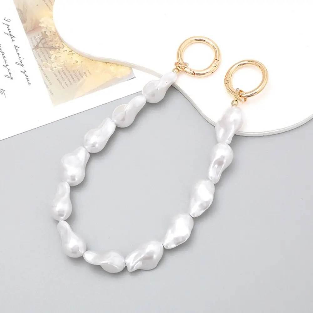 Korea Irregular Pearl Beaded Mobile Phone Chain For Women Girls Handbag Belt Strap ABS DIY Replacement Handle Bag Accessories 251110
