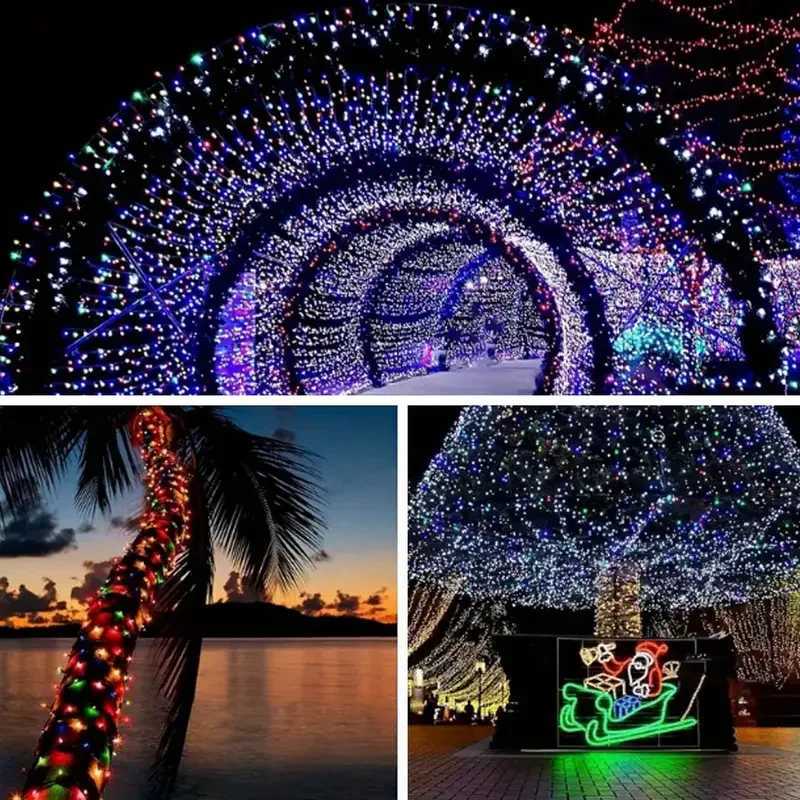 Christmas LED Solar String Lights Fairy Lights 8 Lighting Modes Waterproof Suitable for Outdoor Gardens Weddings Parties Dances Y251111