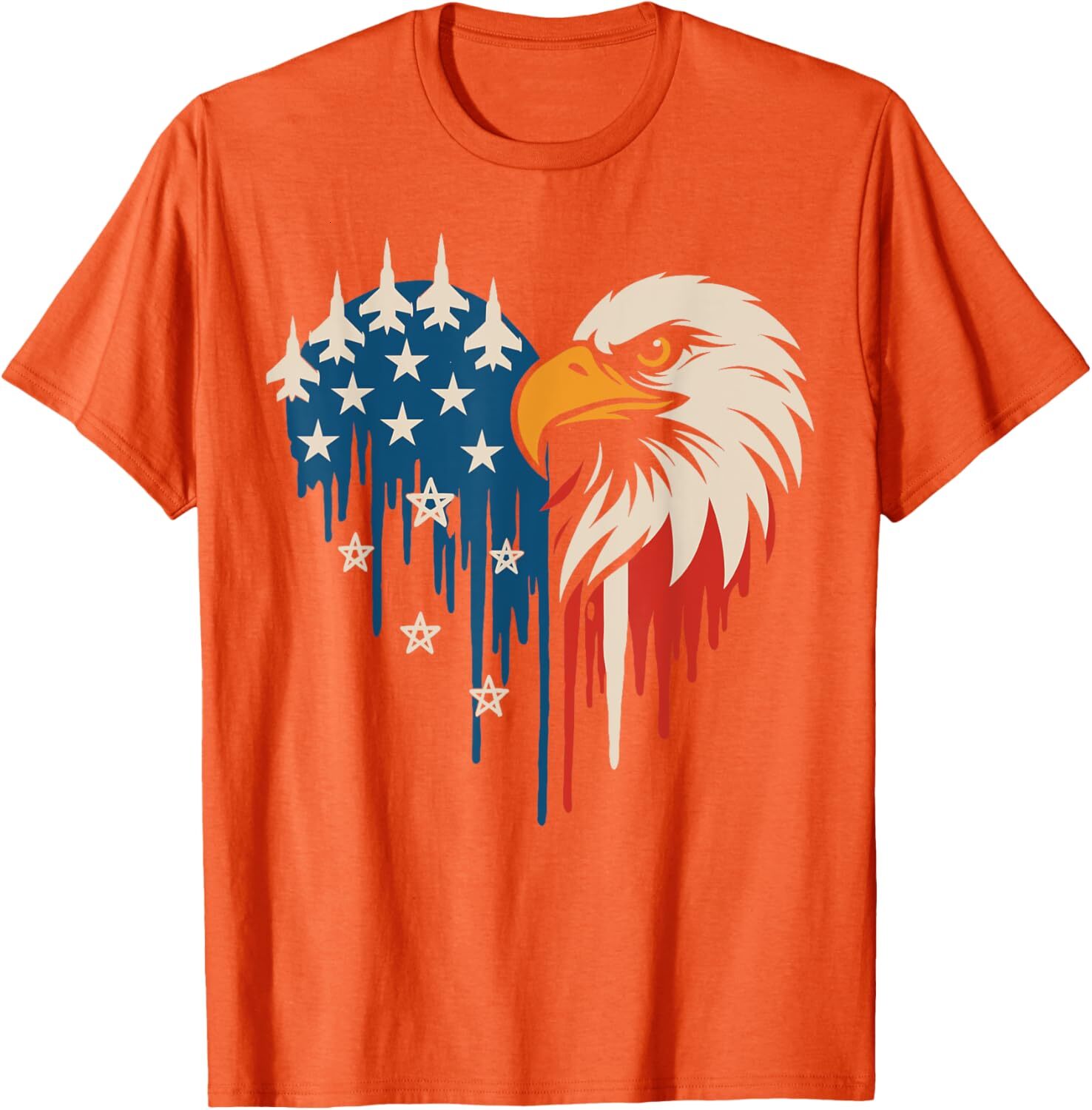 T shirt for Mens American Flag Bald Eagle Fighter Jets Patriotic 4th of July Graphic Tee Casual Tops Clothes Short sleeve