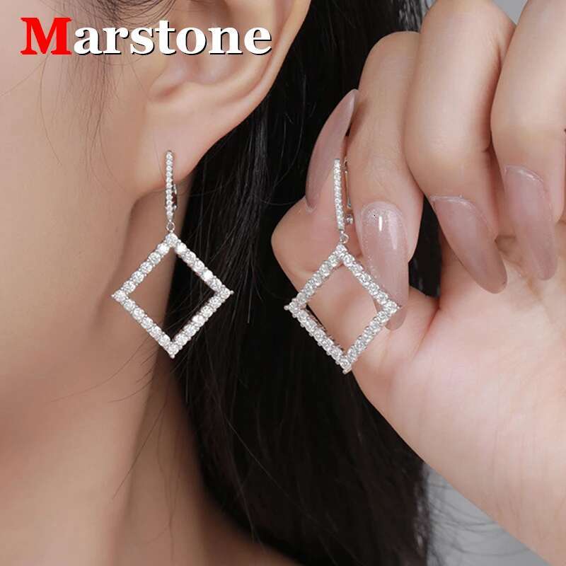 4.976ct Full Moissanite Real D Color Wedding Earrings for Women Gift S925 Sterling Silver Square Drop Ear Fine Jewelry