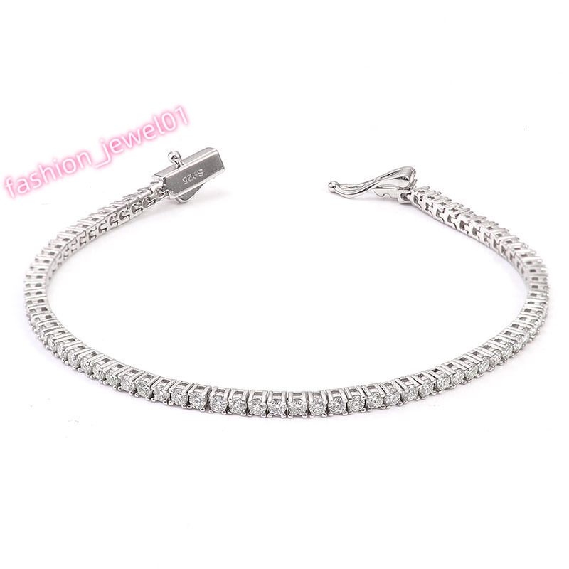 Upgraded Locks Moissanite Diamond Tennis Bracelet 925 Silver 10K 14K 18K Gold Moissanite Chain Mossanite Tennis Chain