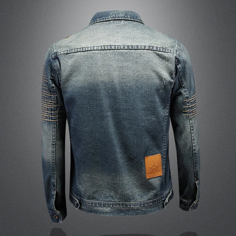 The main promotion of the trend explosive embroidered jackets in spring and autumn mens fashion denim clothing 250401