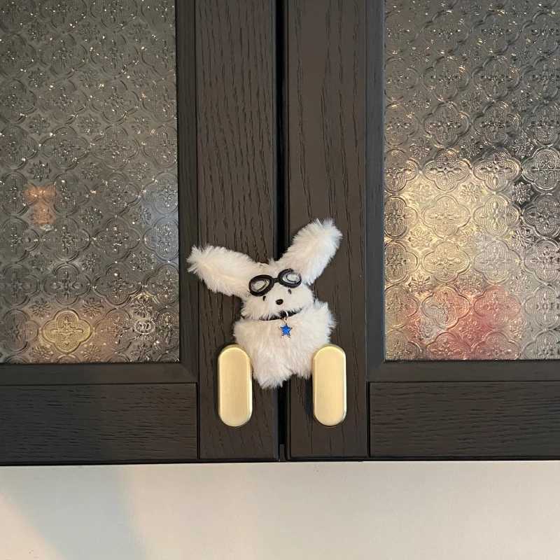 1 cute plush rabbit doll keychain ring womens keychain bag charming toy car keychain ring party gift small gift W250411