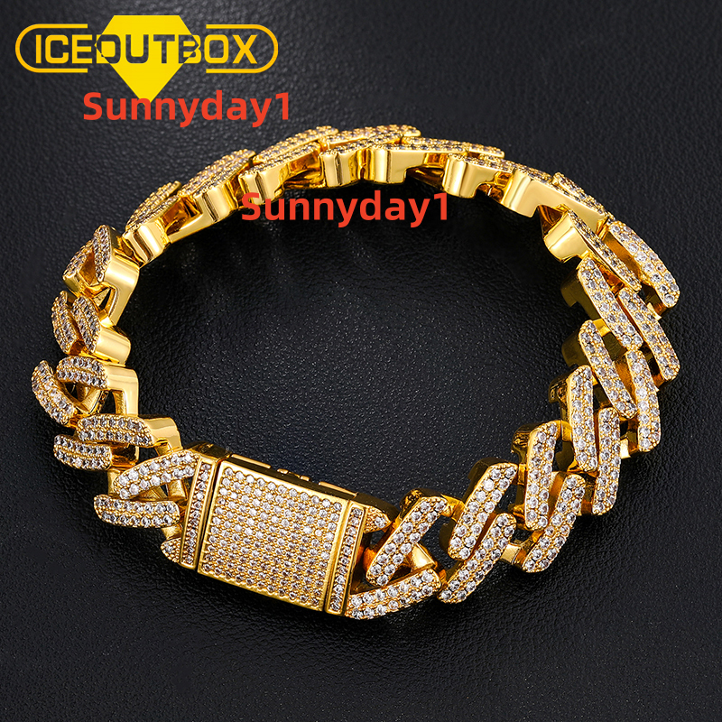 Classical Style 7 Inches 8 Inches 925 Sterling Silver VVS Moissanite Men Hip Hop Cuban Link Chain Bracelet