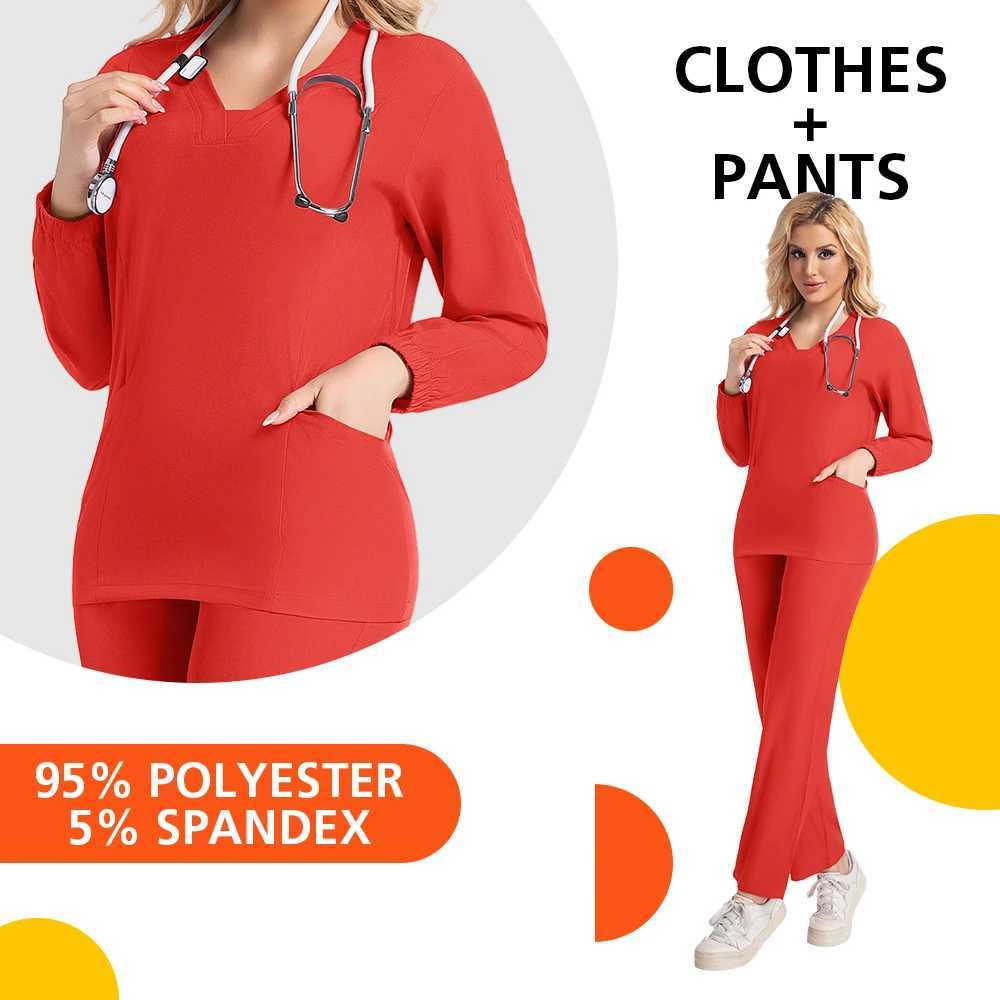 Surgical Uniforms Womens Matte Set Medical Nurse Beauty Sn Work Clothes Long Matte Pants Spa Doctor Care Clinical Set X250410