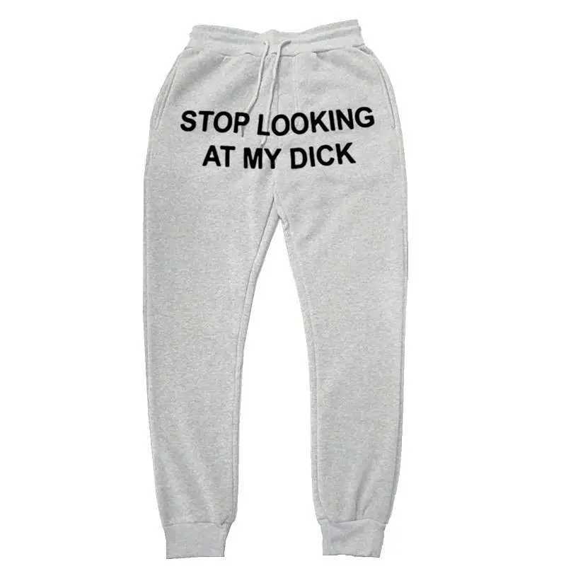 Mens pants stop reading my Dick letter printed sweatpants Simple mens sports jogging TrousersXJ250410