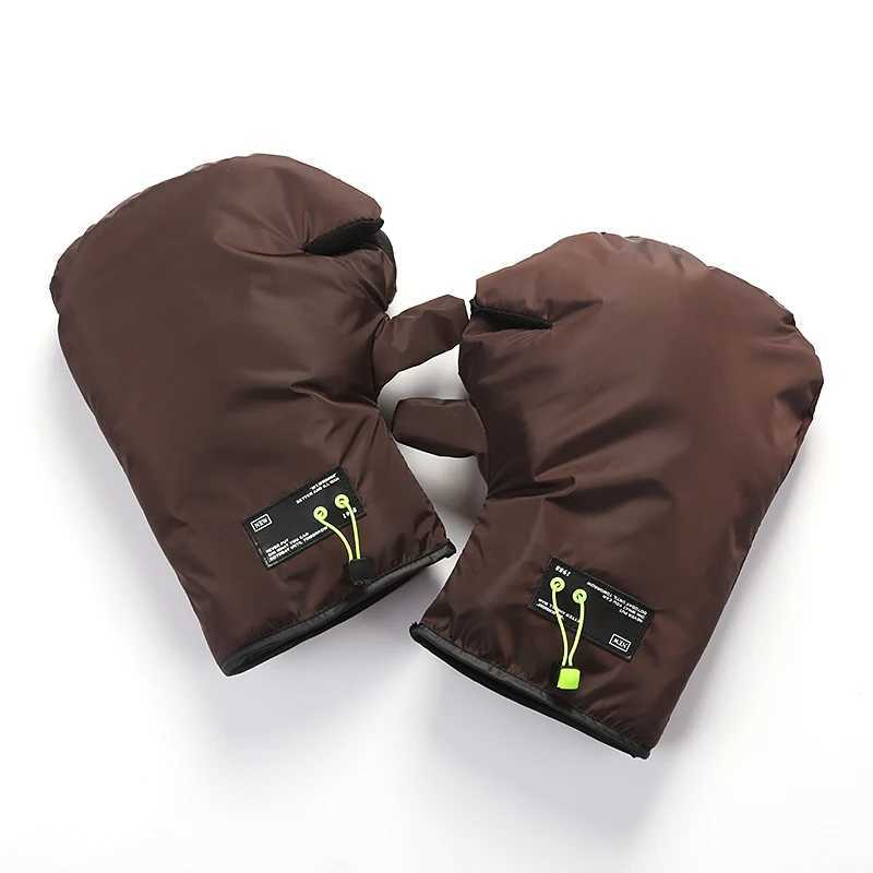 Motorcycle Handlebar Mittens Hand Covers Warmer Waterproof Motorbike Windproof Gloves Handle Bar Muffs Hand Thick Plush S25118