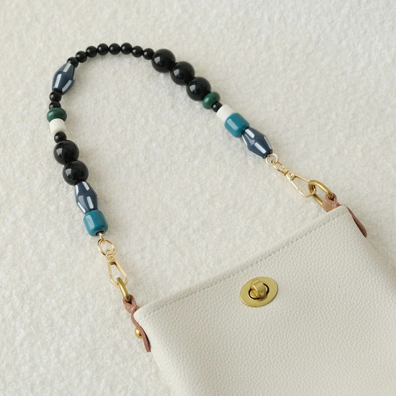 Fashion Woman Bag Accessory Chain Vintage Blue Beaded Chain Acrylic Bag Rope Strap Women Handbag Shoulder Handle Chains 251110
