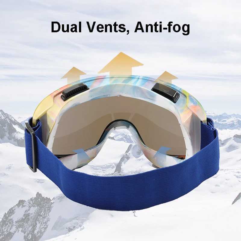 Anti-Fog Ski Goggles Motorcycle Goggles Winter Snowboard Skiing Glasses Outdoor Sport Windproof Ski Mask Off Road Goggles Helmet K251110