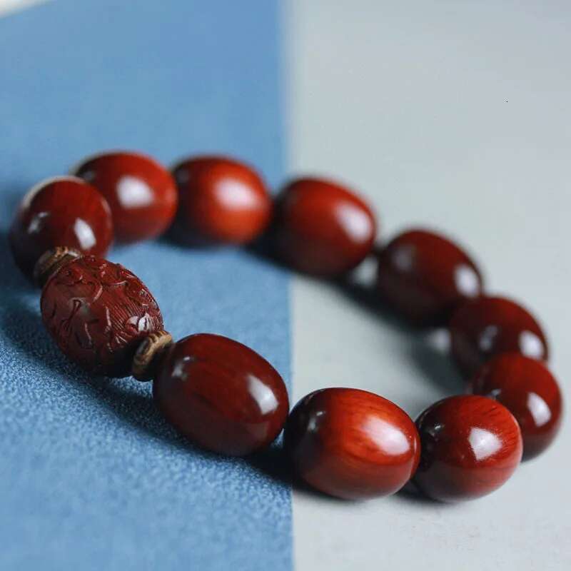 Bead Bracelet Leaf 1.5X2.0 Jujube Rosewood Small Hole Buddha Beads Set