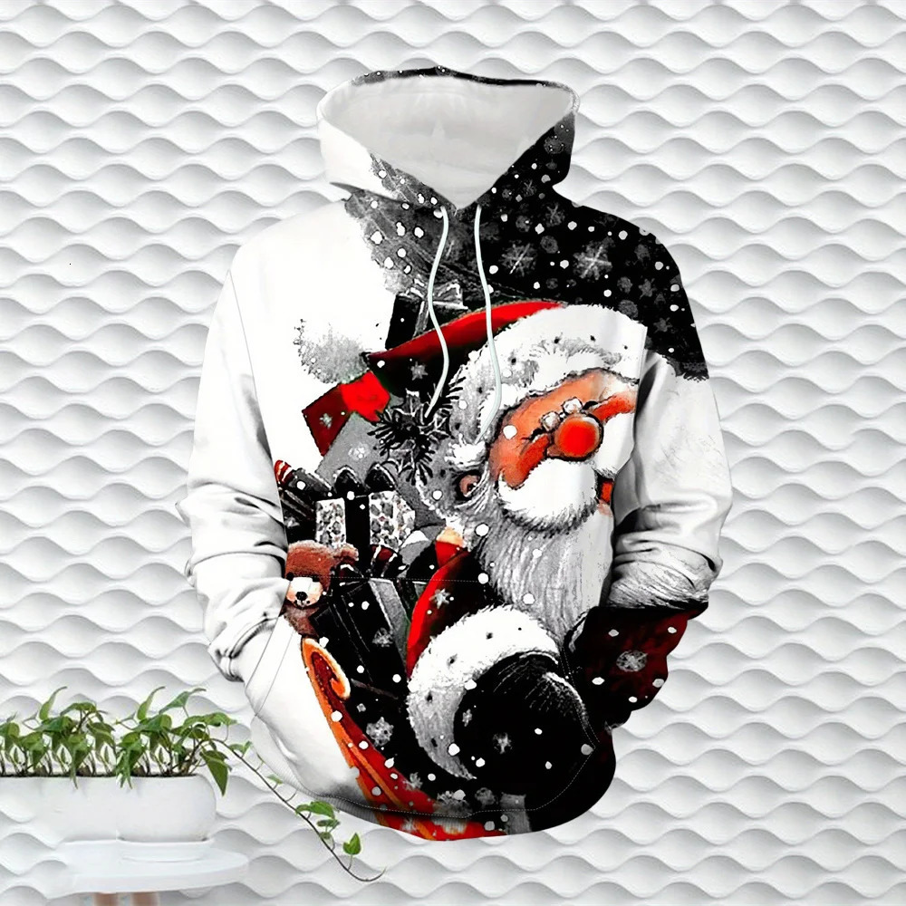 Christmas Mens Hooded Sweatshirts Year Fashion Sweatshirts Casual Streetwear Christmas-Print Sweatshirts Hooded Shirt 251106