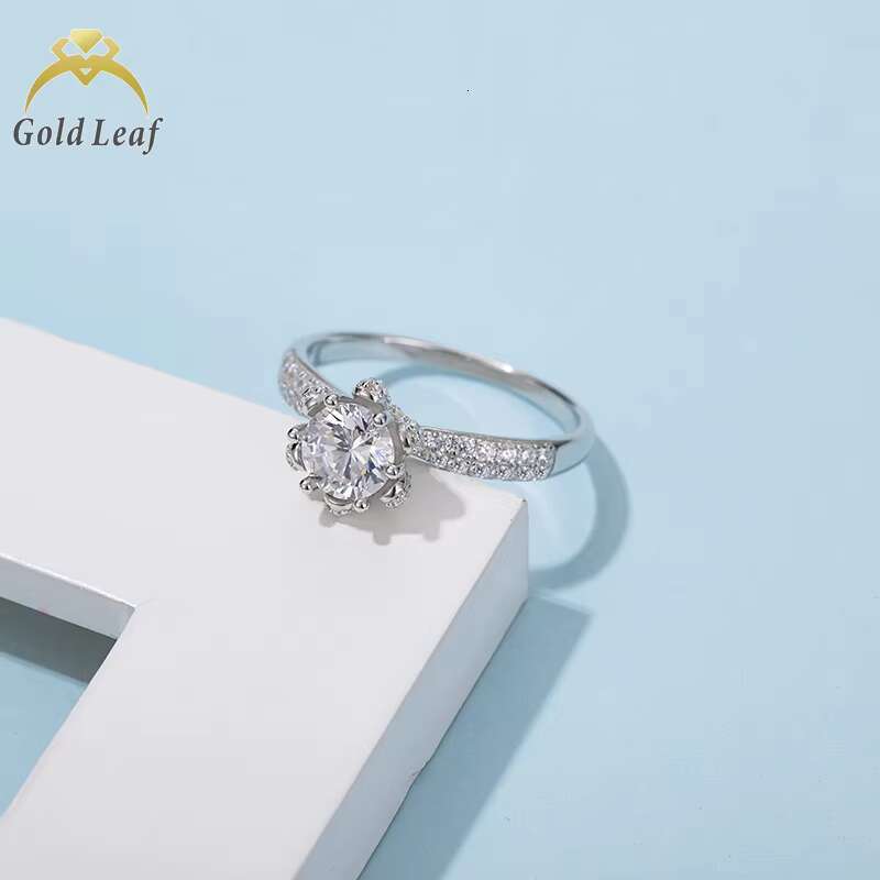 Goldleaf Jewelry Luxury 925 Silver with Moissanite Diamond Wedding Rings Moissanite Ring