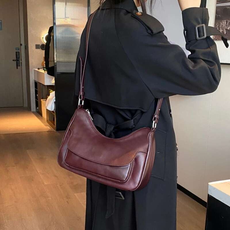Designer Bag YANATARI Underarm Cowhide Genuine Leather Handbags Women Vintage Shoulder Female Coffee Bag High Quality 2025