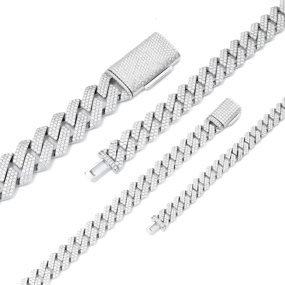 Wholesale 8mm Trendy Hip Hop Sterling Silver for Men Women Moissanite Bracelet Bangle