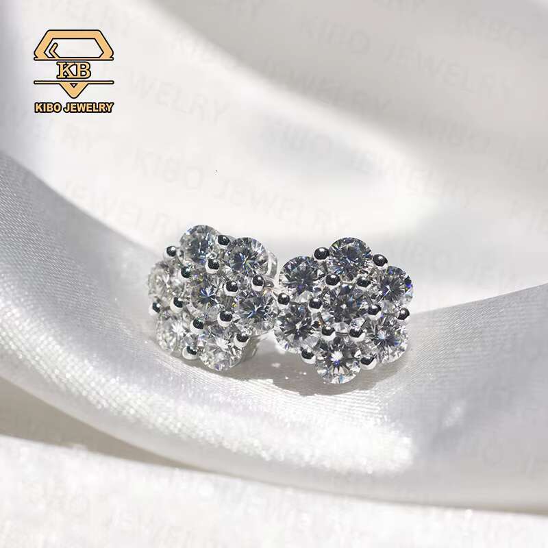 9MM Stud Earrings D Color VVS Moissanite 925 Silver Iced Out Luxury Moissanite Diamond Women Men Wholesale Fashion Jewelry
