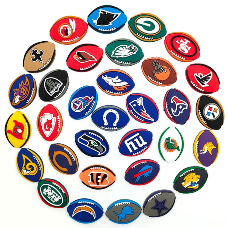 sport shoe charms hot football rugby series shoe flowers decoration buckle button for christmas halloween gift