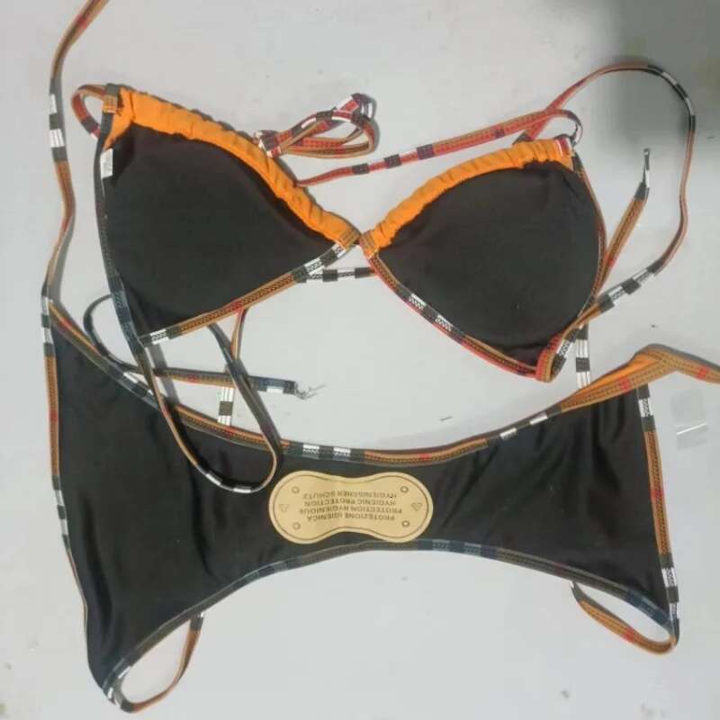 2024 Women's Sexy Solid Color Adjustable Lace-Up Summer Brazilian Beach Swimsuit Triangle Halterneck Bikini Set