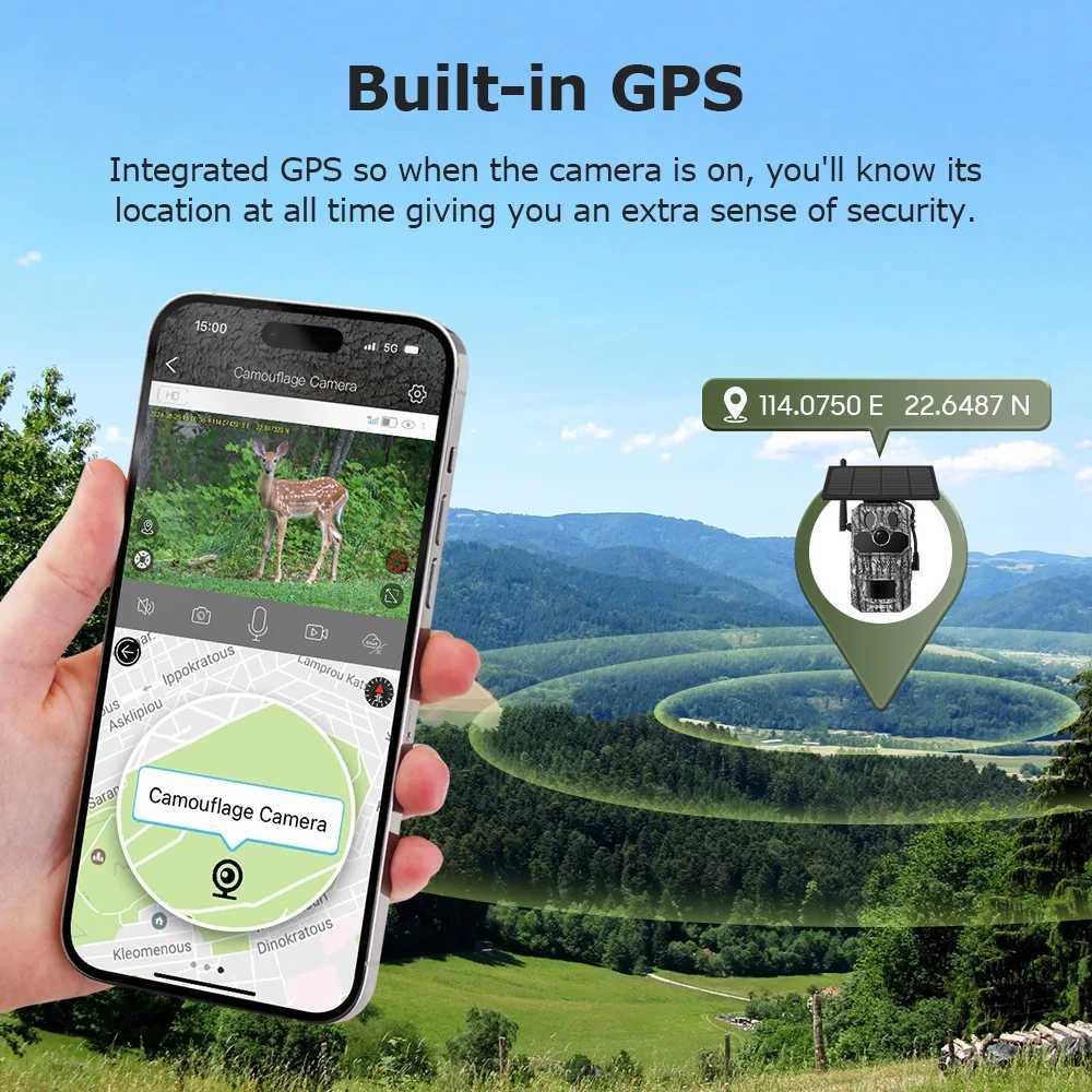High definition 4K solar powered 4G intelligent GPS positioning hunting camera waterproof animal camera supports outdoor monitoring and temperature X2