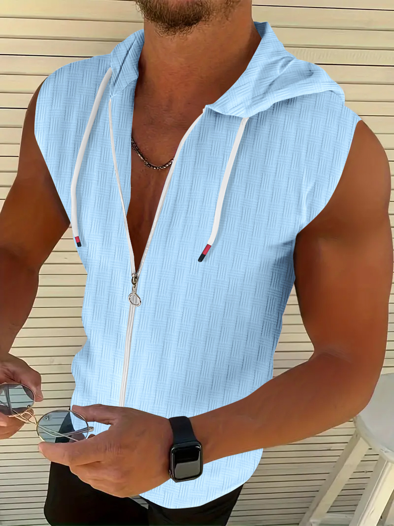 Hot Sales Designer Mens Vest Jacket Fashion Hoodie Shirt Casual Slim Fitting Hip Hop Summer Tank Top Men Shirts Sportswear Clothes