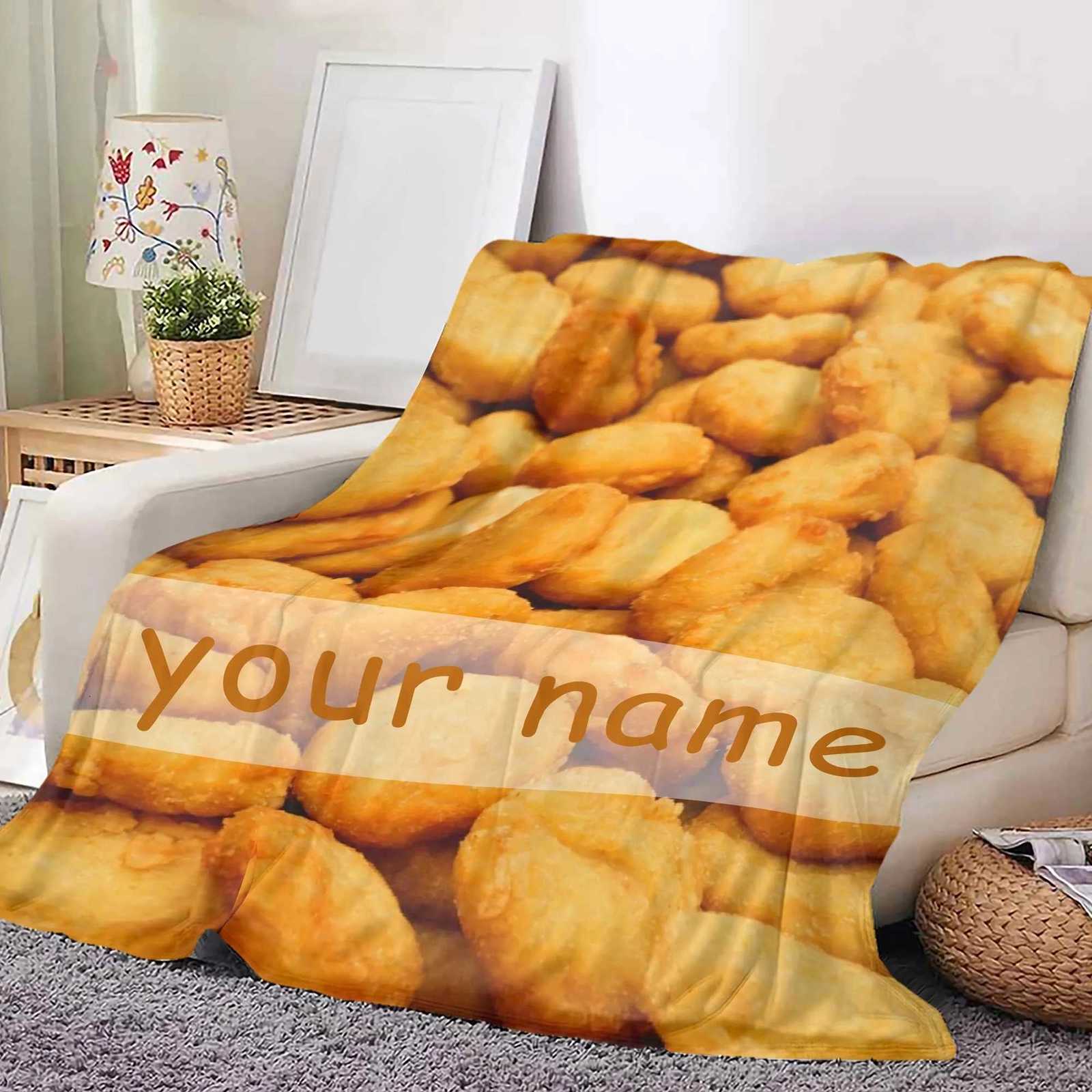 Comfortable chicken block pattern flannel blanket is soft warm and versatile suitable for sofas travel offices C251111