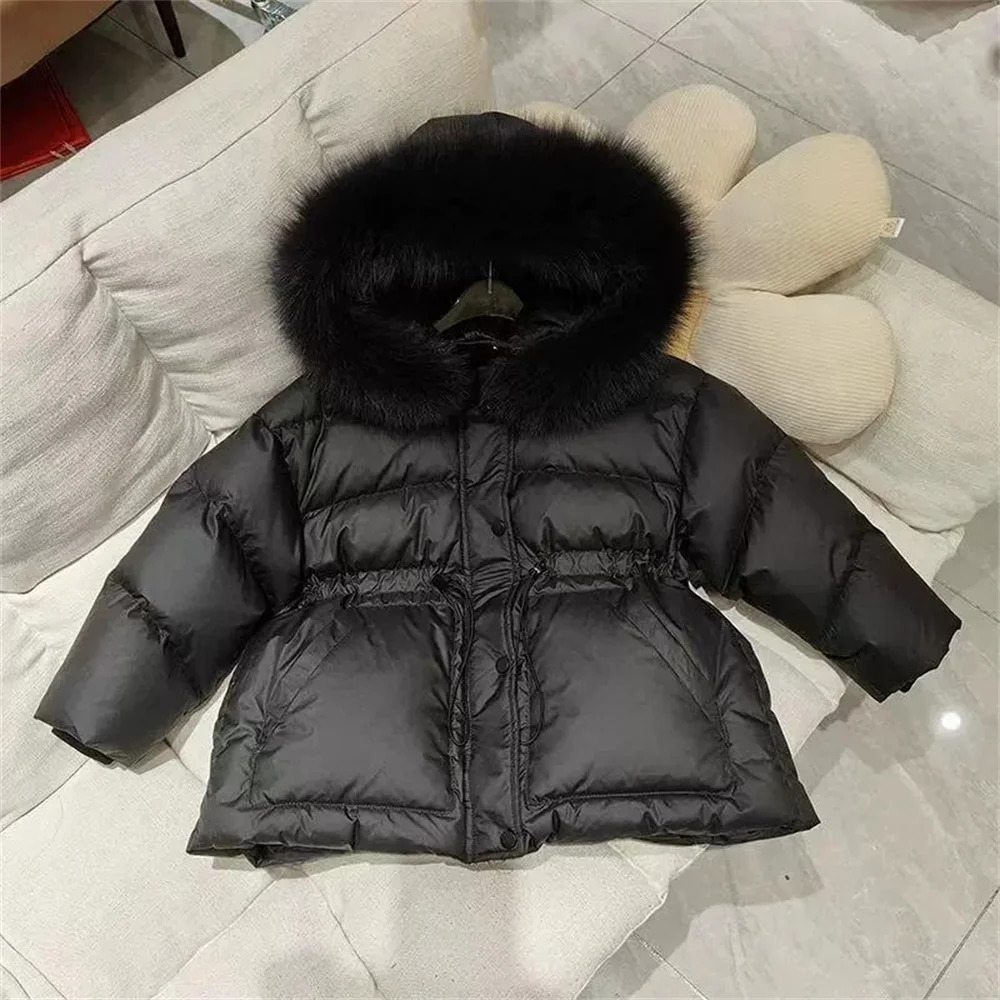 Kids Down Cotton Jacket Winter Autumn Boys Girls Thick Warm Coats Teenagers Padded Hooded Parka Children Clothes 512Y 2501105