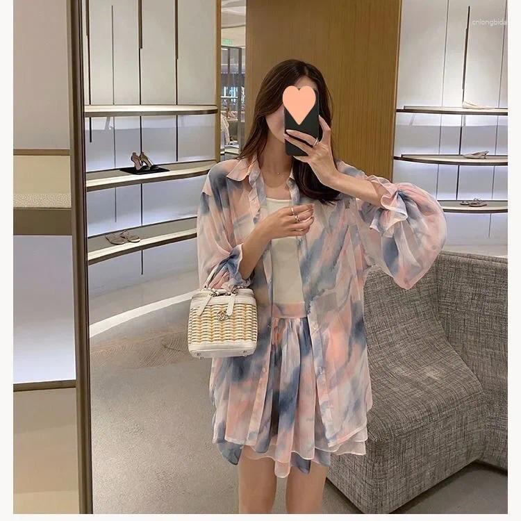 Work Dresses Plus Size Long Sleeve Sun Protection Shirt Women's Casual Elegant Loose Fit Idle Style Two-Piece Suit Trendy