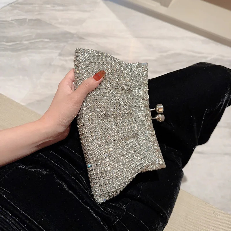 Women Rhinestone Evening Clutch Bag Detachable Chain Wedding Purse Prom Banquet Handbag Female Elegant Party Shoulder Bag 251106 - view 5
