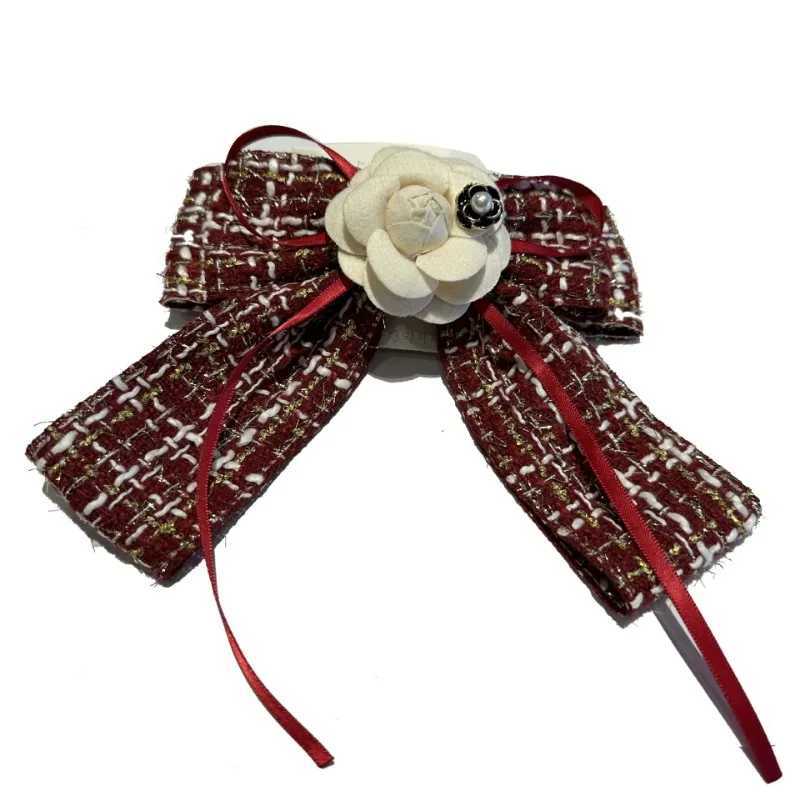 Luxury High-end Fabric Bow Hair Clips Spring Clip Fashion Camellia Flower Hairpins Temperament Barrettes Korean Hair Accessories Y251111