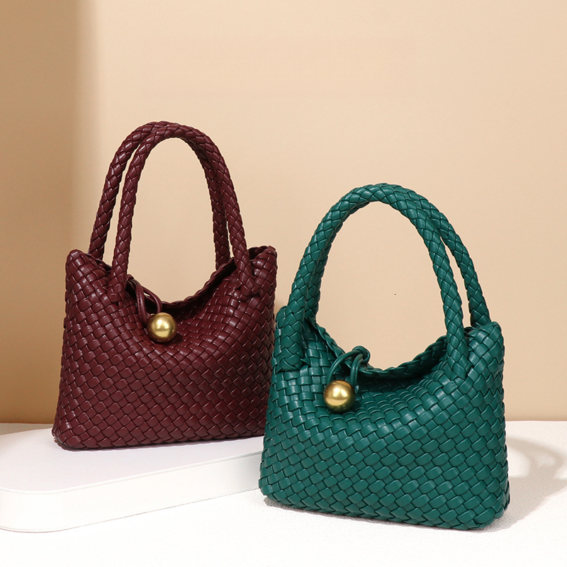Guguo Woven Handheld Basket Bag High-Quality Handmade Texture - French Style Womens Spring Summer Purse XJ260206