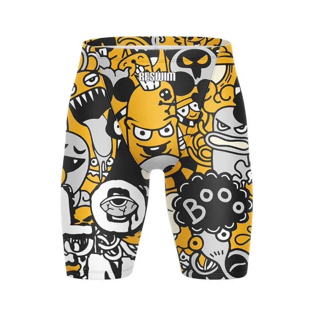 Summer Mens Swimming Jammer Sports Training Swimsuit New Swimsuit Beach Swimming Pool Tight Shorts Quick drying Running Surfing PantsW250410