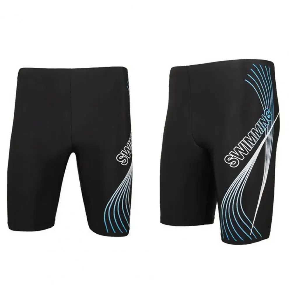 Mens quick dry swimming dry swimsuit high waisted letter printed mens sports surfing shortsW250410
