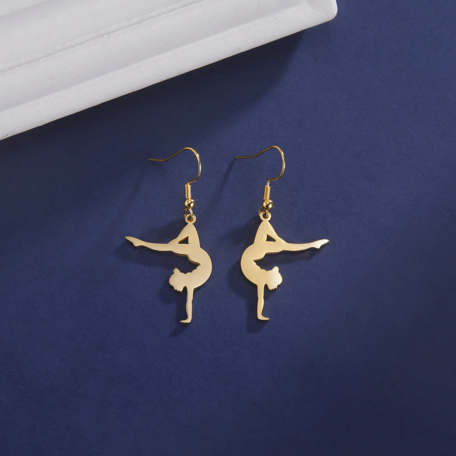 In Stainless Steel Gymnast Earring for Women Girls Gymnastics Sports Drop Earrings Fashion Jewelry Gift Wholesale 251031