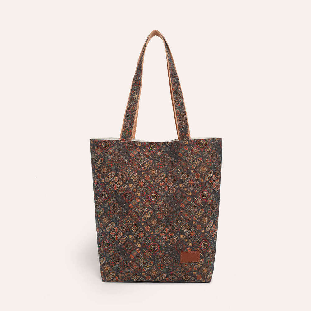 DHcollections Fashionable Cork Tote Bag Stylish, Eco-Friendly Large Shoulder Bag for Work, Commuting, and Shopping