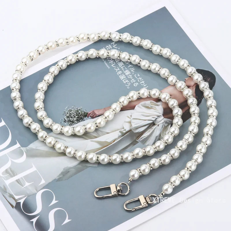 120CM Pearl Strap for Bags Accessories For Handbags DIY purse Replacement Long Beaded Chain Pearl Shoulder Strap For Bag 251110
