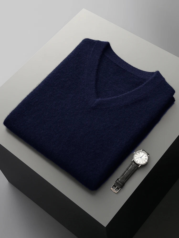 Autumn Winter Mens Wool Vests Vneck Sleeveless Pullover Sweater 100 Merino Knitted Basic Smart Casual Cashmere Waistcoat 251104