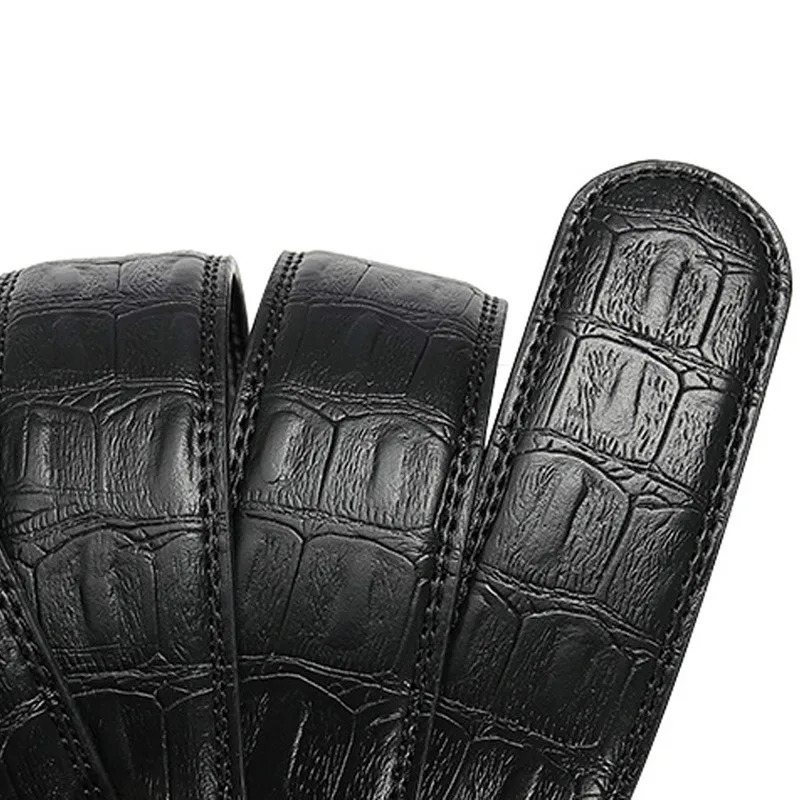 Style Men Genuine Leather Belt Pattern Automatic Strap Fashion Youth Pant Belt Automatic Buckle Leather Belt 35cm 251031