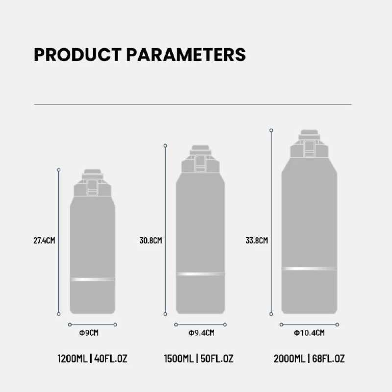 Tyeso Stainless Steel Thermo Bottle Portable Vaccum Travel Mug with Handle Leak-Proof Lid for Outdoor Sports Hiking Drinkware L251111 W260226