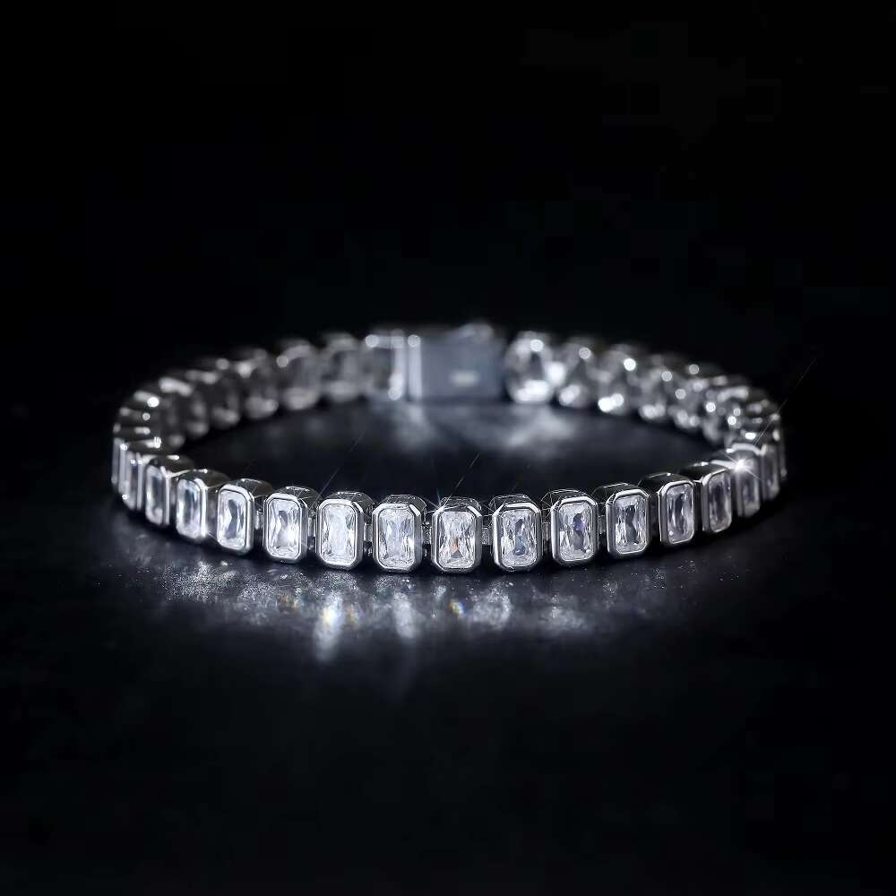 Custom fashion S925 Silver Men Women Hip Hop Bracelet VVS Diamond Tennis Link zirconia GRA moissanite Bracelet
