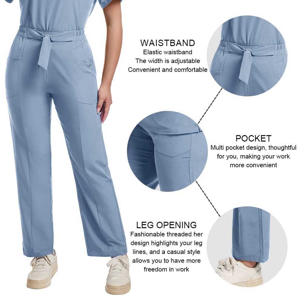 New Doctor Surgery Overalls Medical Uniforms Scrubs Sets Stretch Tops Pants with Pockets Clinical Nurse Uniforms Beauty Workwear X250410