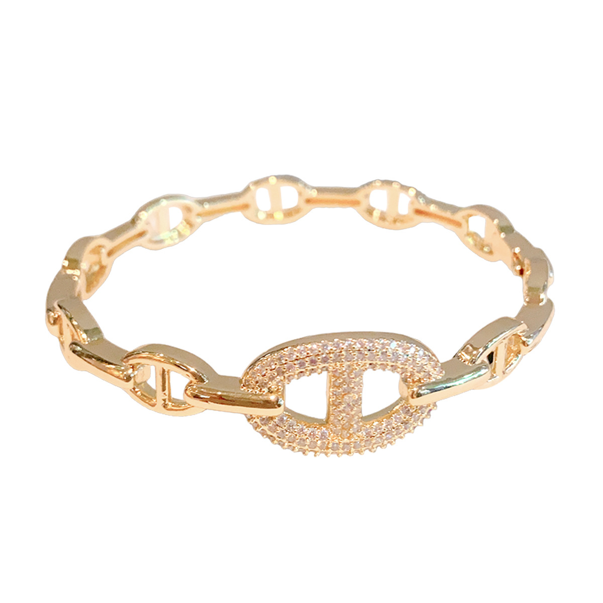 Charm Girl Exclusive Diamond Inlaid Bracelet Fashionable And Versatile Boutique Bracelet Exquisite Hollow Design Boutique Gift Bracelet