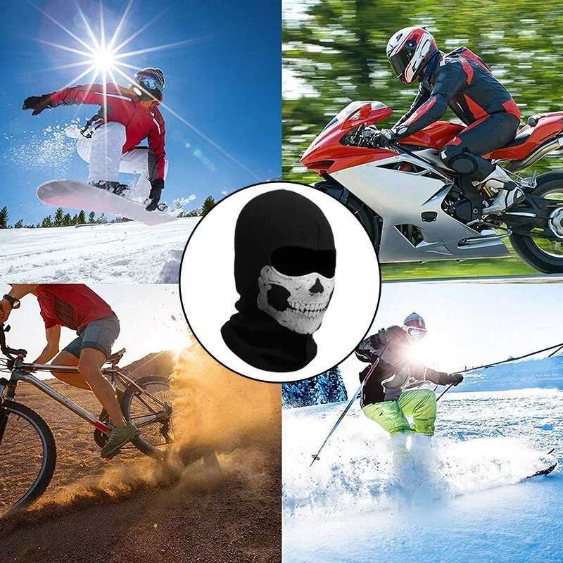 Bicycle Balaclava Full Face Mask Skull Print Motorcycle Full Face Mask Windproof Skiing Head Neck Warmer Bicycle Helmet Liner S251110{category}