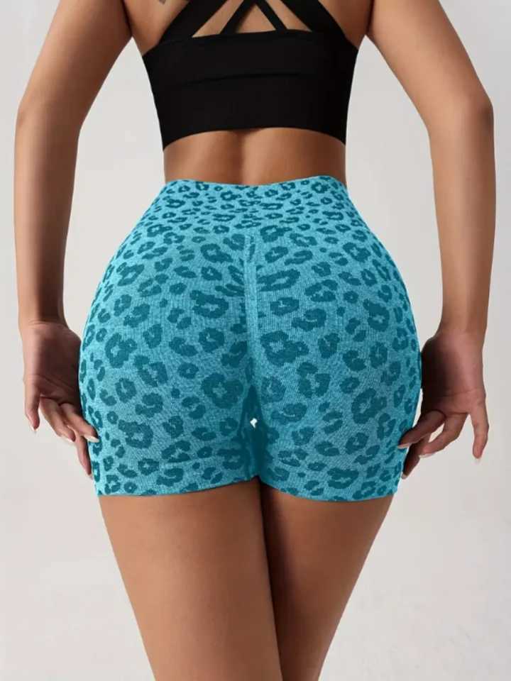 Womens high waisted yoga shorts fitness legs moisturizing breathable and stretchingW250411