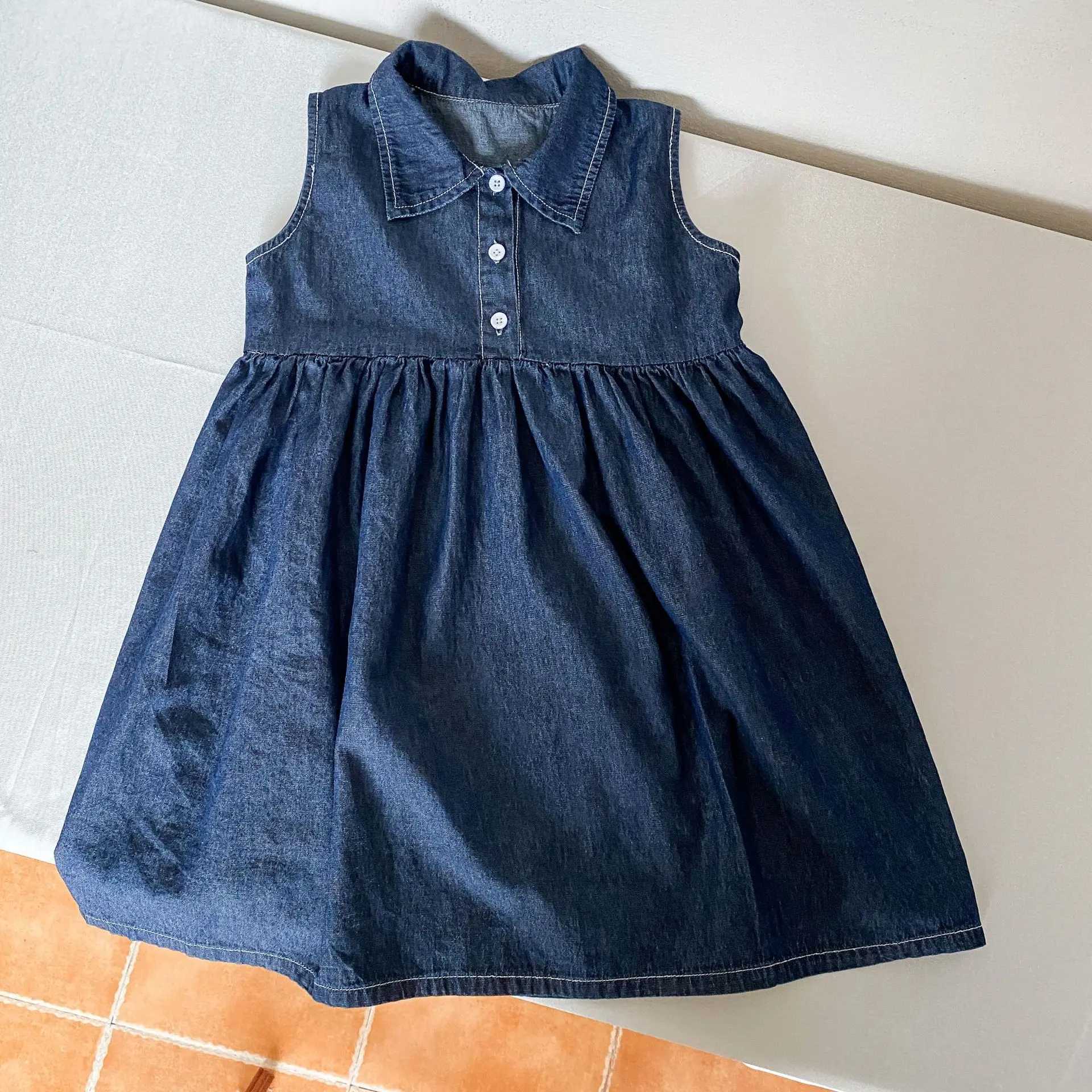 2232 Brothers and sisters Clothing 2024 Summer Denim Set Boys Casual Girls Denim Dress Short SleeveXJ250410