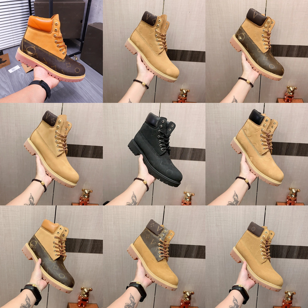 TOP tims boot Designer Boots Shoes Men Waterproof Ankle Classic Martin Casual Shoe Cowboy Red Blue Black Pink Hiking Motorcycle Boots Martin Casual Shoes bl