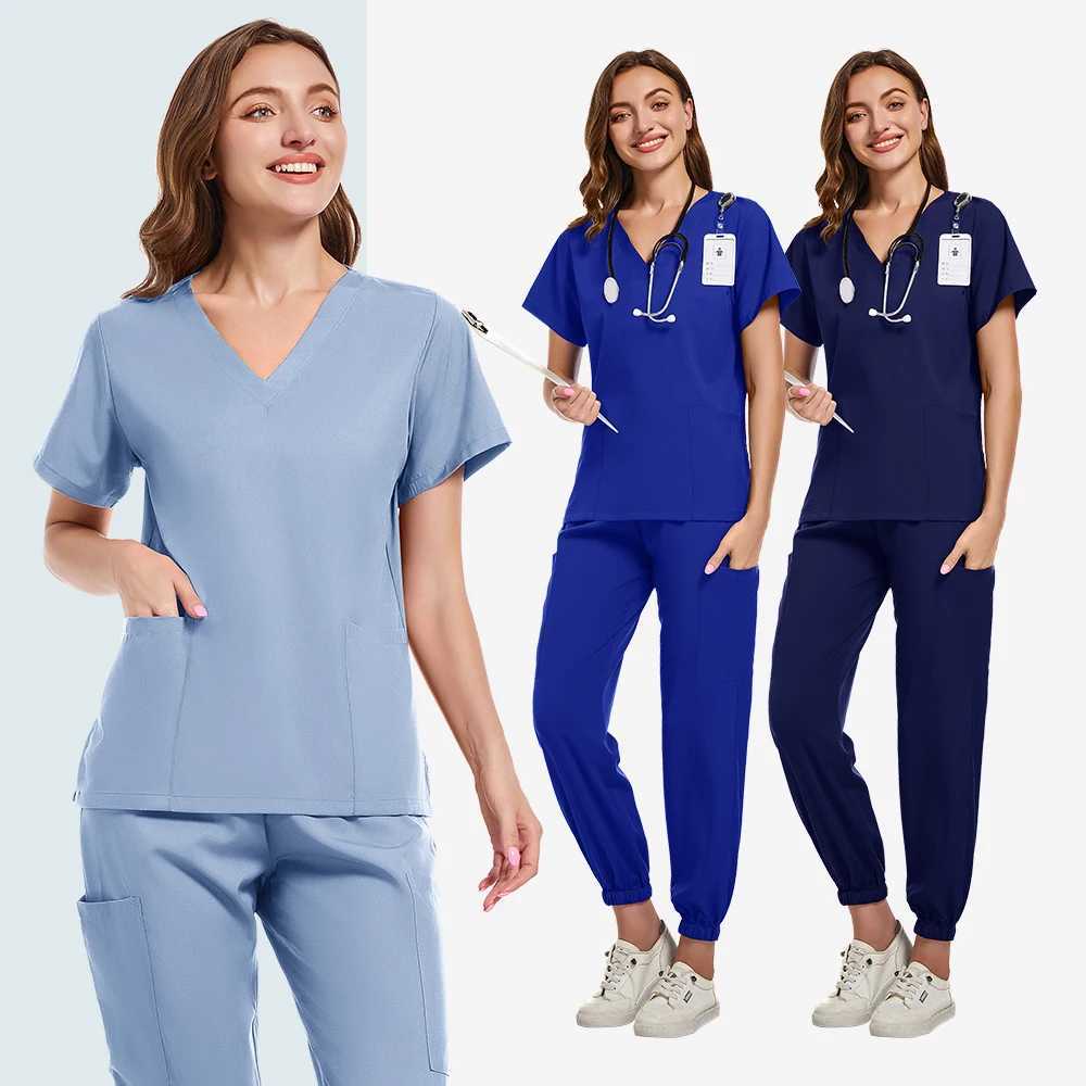 Scrub Uniform Women Suit Hospital Doctor Working Clothes Medical Surgical Multicolor Workwear Unisex Nurse Accessories X2504101