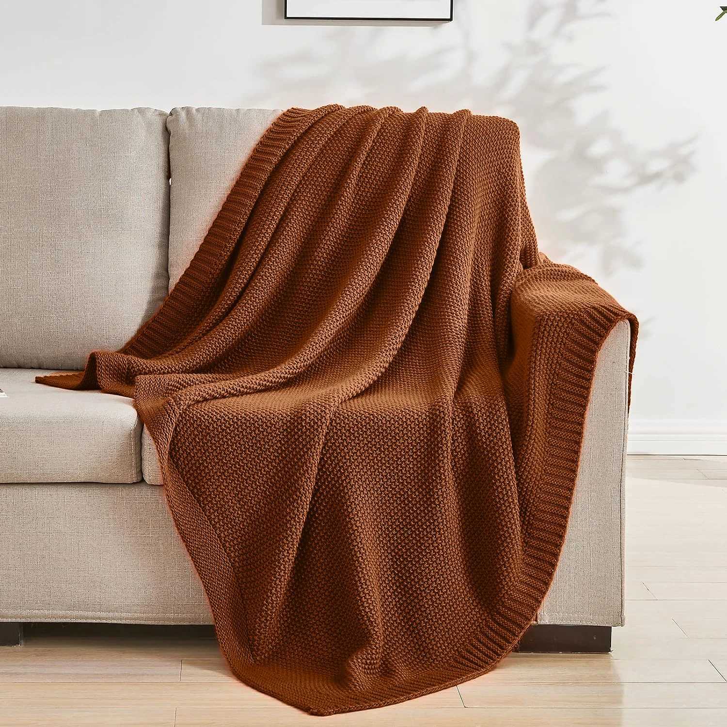 Battilo Thick Warm Waffle Throw Blanket Luxury Knitted Plaid Blanket for Sofa Couch Bedspread on the Bed Living Room Home Decor C251111