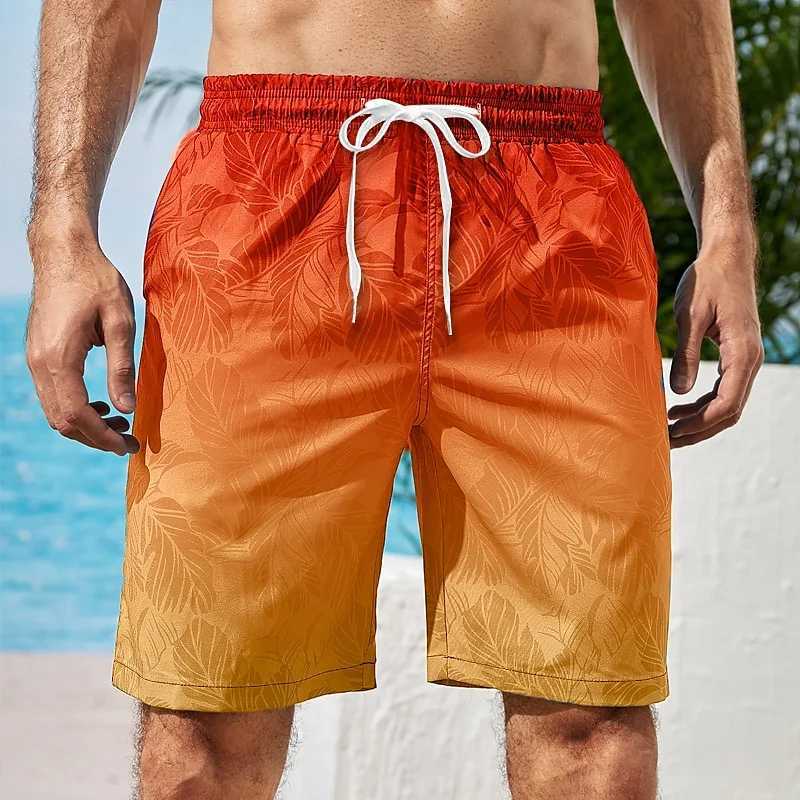 Mens colorful 3D printed beach shorts summer casual vacation shorts loose surfing and swimming trunksW250410