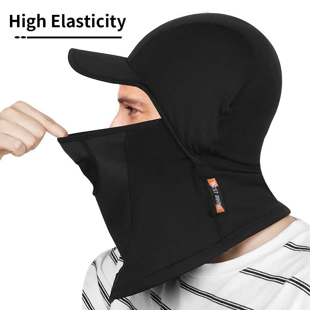 WEST BIKING Winter Sport Cycling Cap Bike Full Face Cover Neck Warmer Men Women Scarf Ski Bicycle Motocycle Fleece Hat With Brim S251110
