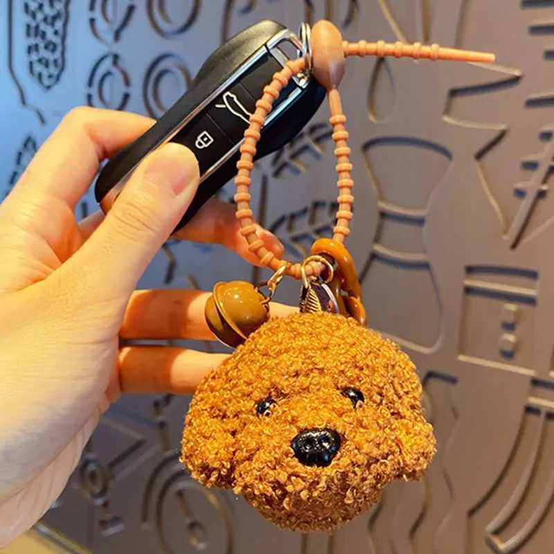New plush teddy dog pendant keychain suitable for women girls car keychains pocket charm DIY accessories couple gifts W250411